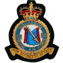 RAF 50 Sqn Wire Blazer Badge