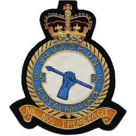 RAF 55 Sqn Wire Blazer Badge