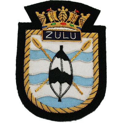 HMS Zulu Blazer Badge  UK Manufacturer & Supplier  E.C.Snaith and Son Ltd